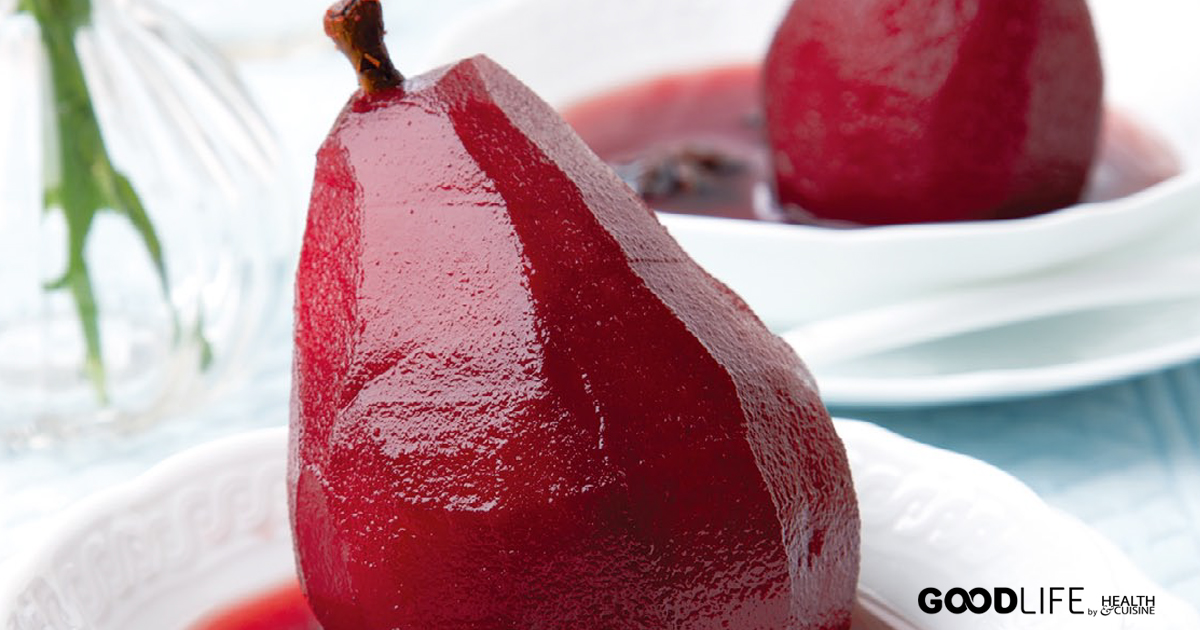 Red Wine Poached Pear